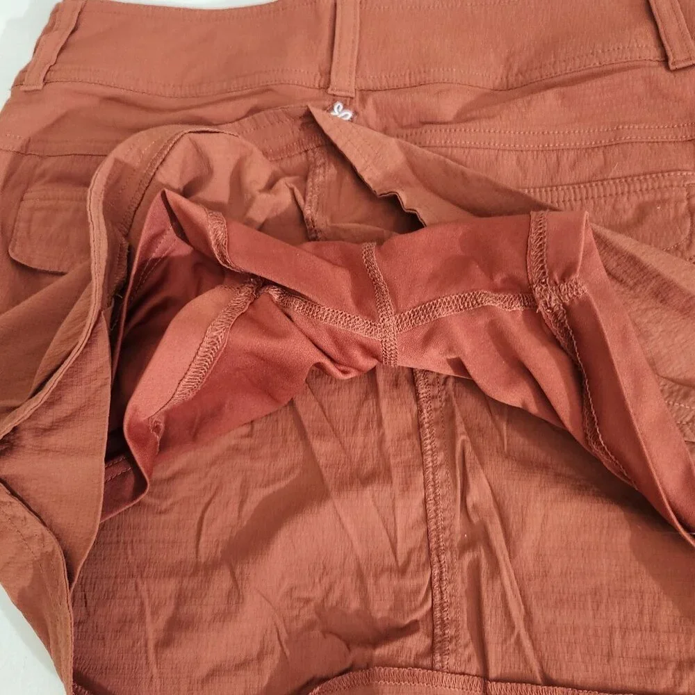 Prana Womens Rust Orange Button Closure Skort Size 2 Lightweight Cotton Skort - Picture 5 of 11